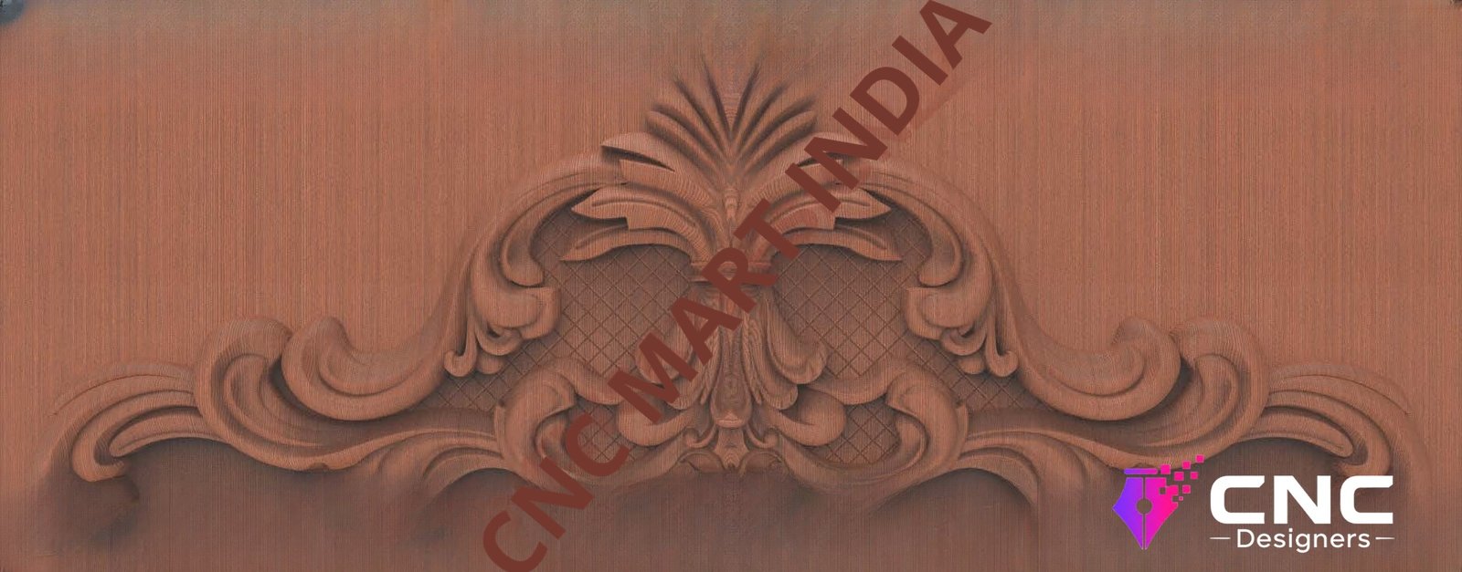 Beds & Sofa - BS-68 Elegant Floral Crest Carving for Headboard & Furniture 3D Model